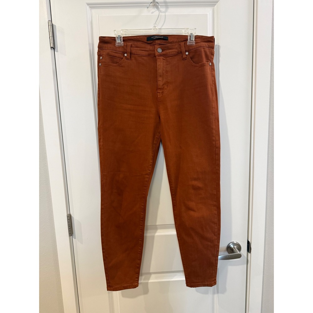 Liverpool Los Angeles Ankle Skinny Pants Rust Orange Terracotta Size 31/12